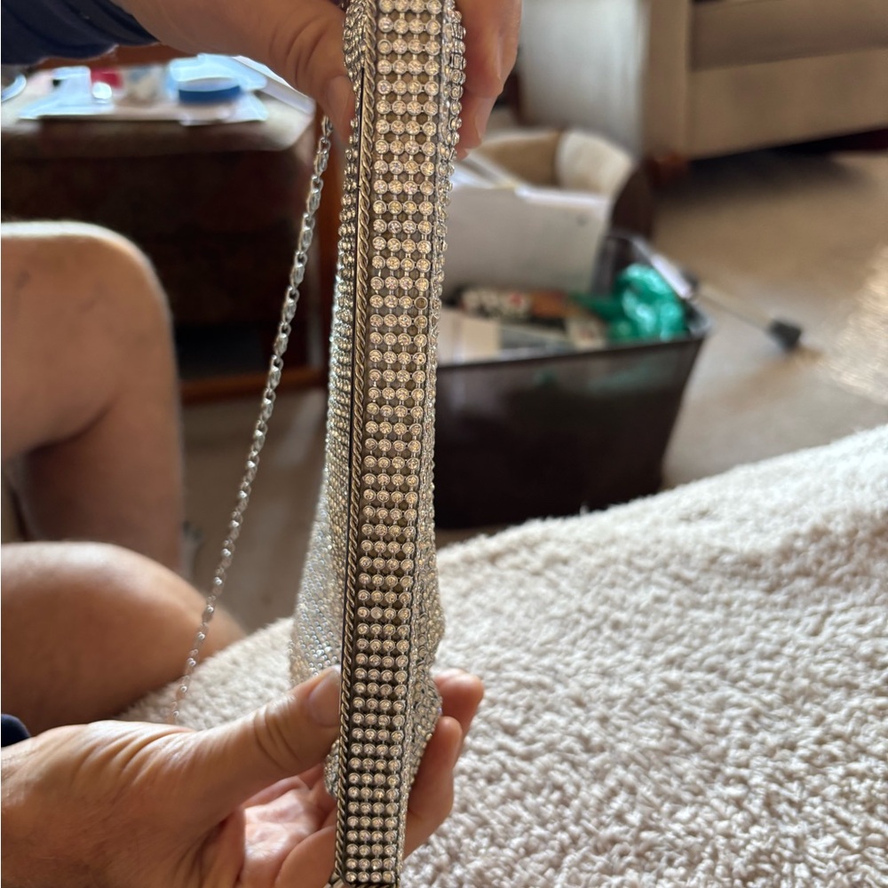 Chic Silver Rhinestone Clutch - Picture 2 of 4